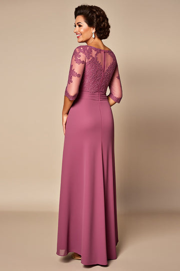 Desert Rose Chiffon Lace Mother of the Bride Dress